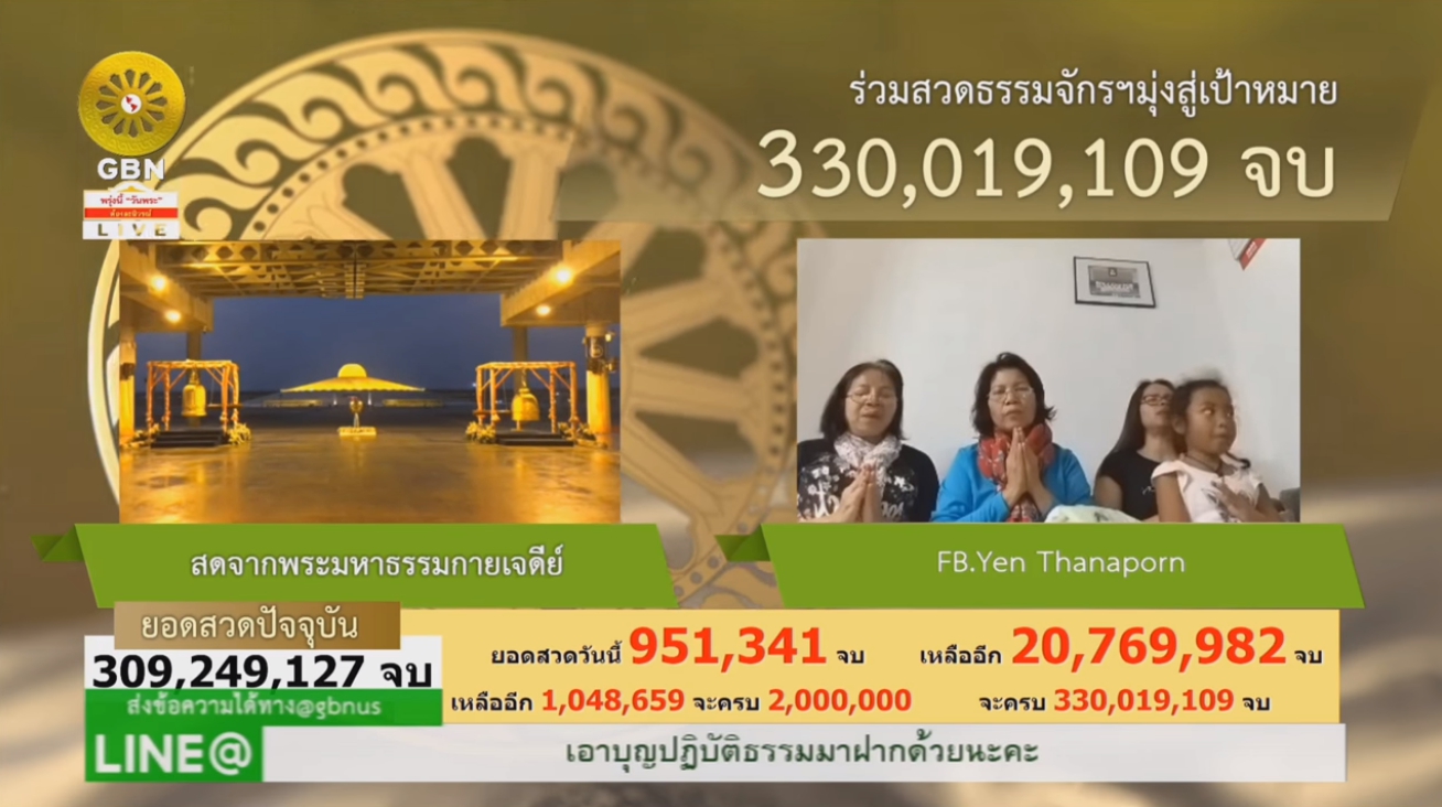 สวดธรรมจักร 300 ล้านจบ พบสุขเห็นธรรม