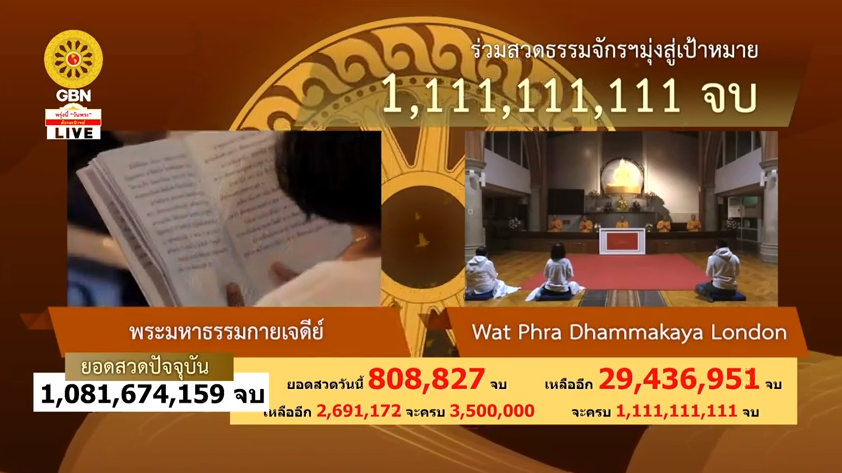 สวดธรรมจักร 1111 ล้านจบ พบสุขเห็นธรรม